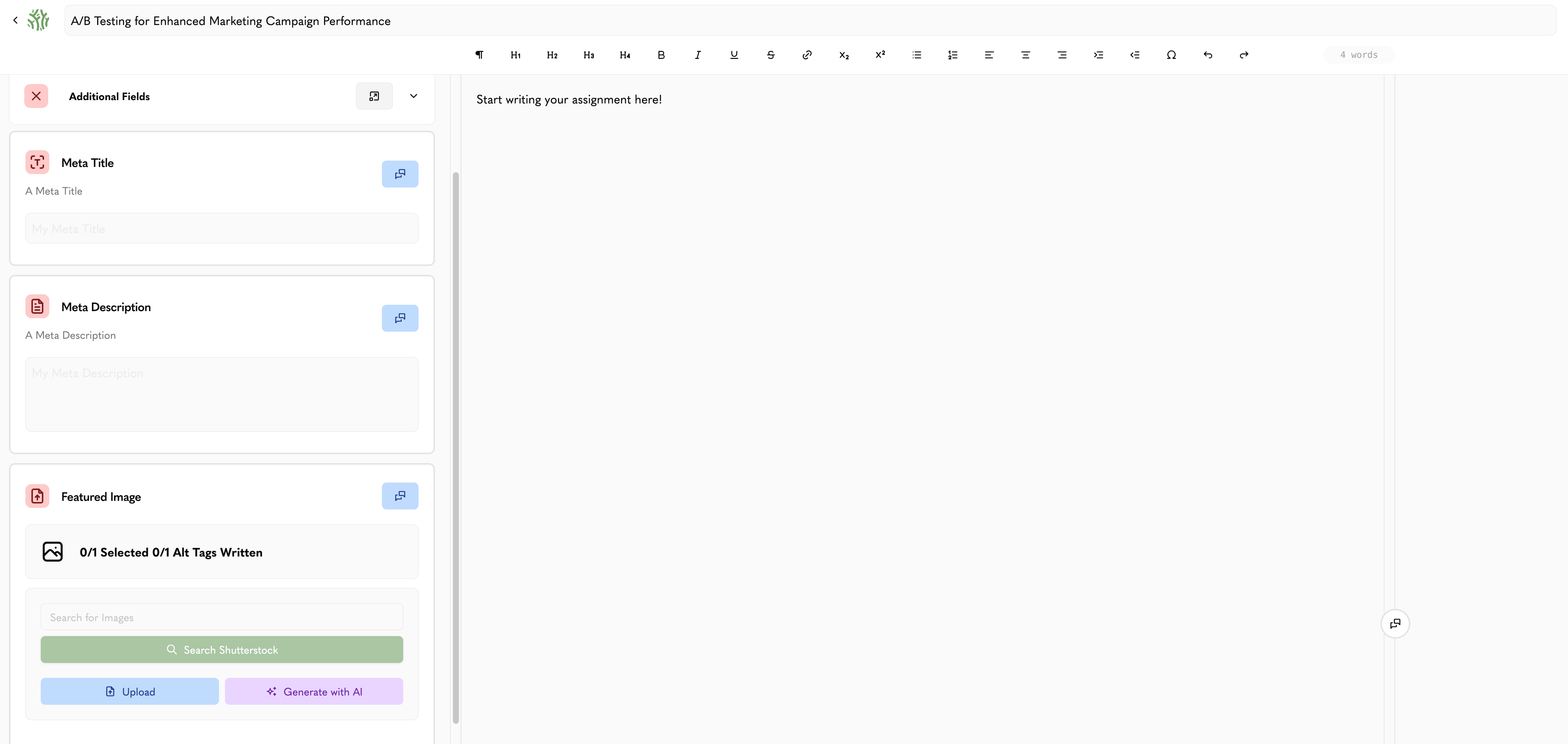 text format template elements