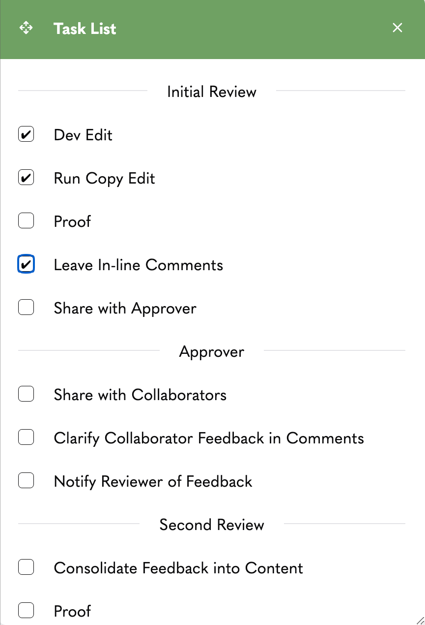 Task List